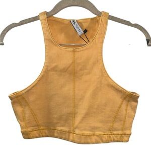 NWT Zara Denim Racerback Crop Top